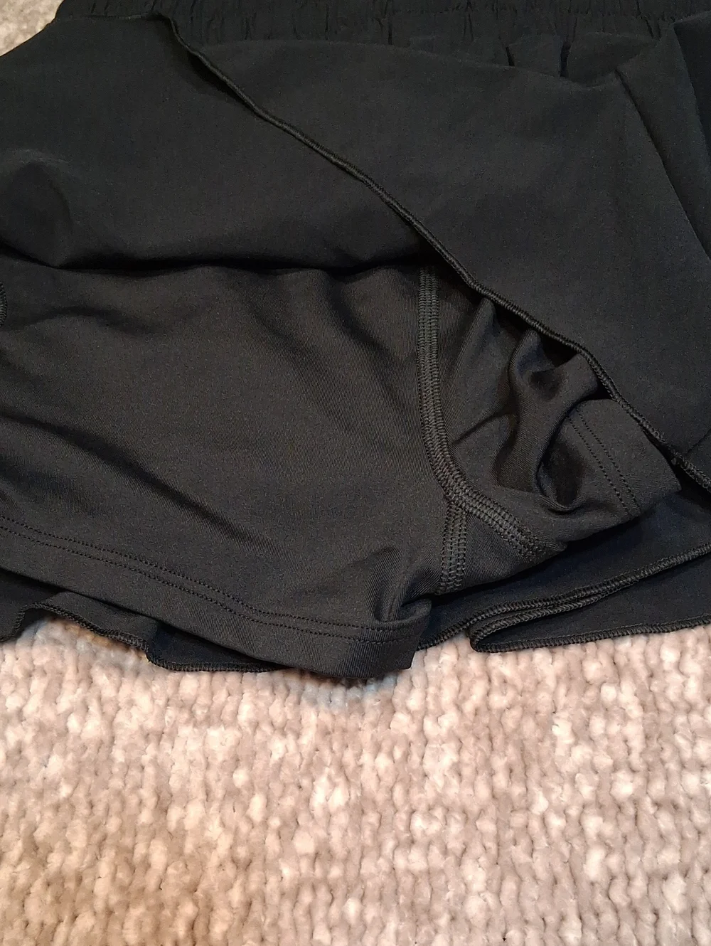 CRZ YOGA Black Elastic-Waist Flow Skort Shorts